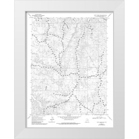 South East Archy Bench Utah Quad - USGS 1968 White Modern Wood Framed Art Print by USGS