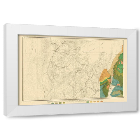 Mesozoic Terraces South Western Portion - USGS White Modern Wood Framed Art Print by USGS