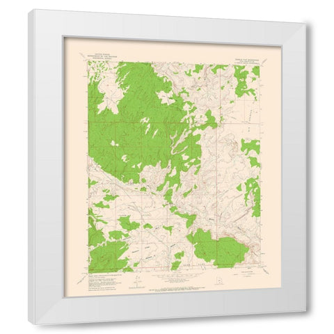 Tenmile Flat Utah Quad - USGS 1964 White Modern Wood Framed Art Print by USGS