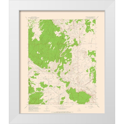 Tenmile Flat Utah Quad - USGS 1964 White Modern Wood Framed Art Print by USGS