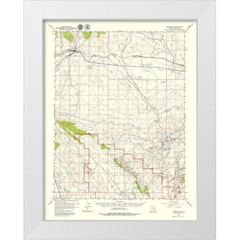 Thompson Utah Quad - USGS 1958 White Modern Wood Framed Art Print by USGS