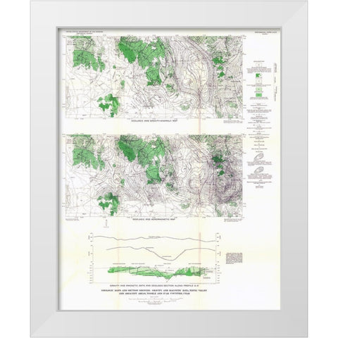 Tintic Valley Aeromagnetic Utah - USGS 1962 White Modern Wood Framed Art Print by USGS