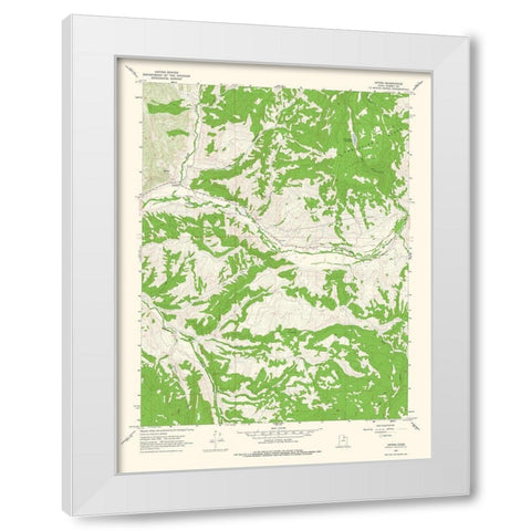 Upton Utah Quad - USGS 1967 White Modern Wood Framed Art Print by USGS