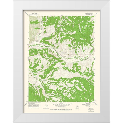 Upton Utah Quad - USGS 1967 White Modern Wood Framed Art Print by USGS