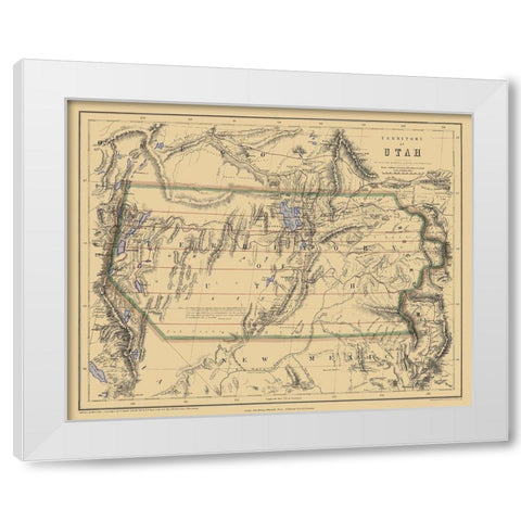Utah Territory - Rogers and Holt 1857 White Modern Wood Framed Art Print by Rogers