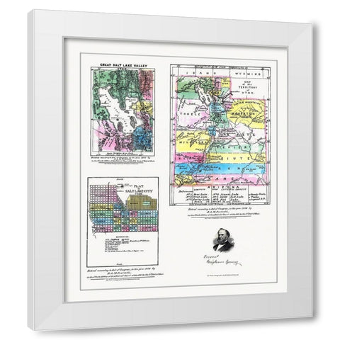 Utah White Modern Wood Framed Art Print by Froiseth