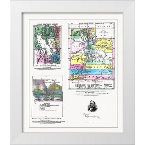 Utah White Modern Wood Framed Art Print by Froiseth