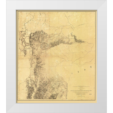 Utah Railroad Survey, Map 1 - Siebert 1855 White Modern Wood Framed Art Print by Siebert