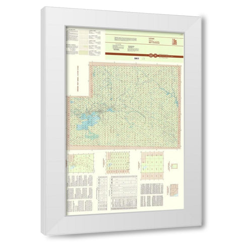 Utah Utah Index Quad - USGS 1996 White Modern Wood Framed Art Print by USGS