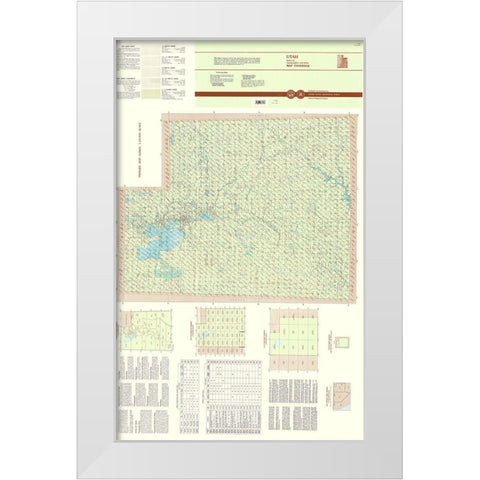 Utah Utah Index Quad - USGS 1996 White Modern Wood Framed Art Print by USGS