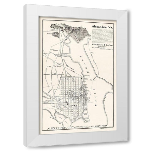 Alexandria Virginia - Harlow 1911 White Modern Wood Framed Art Print by Harlow