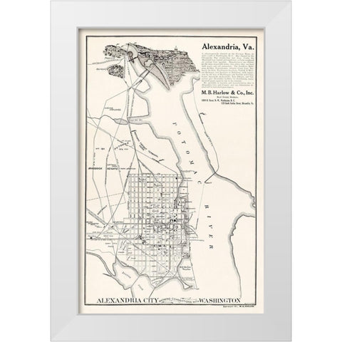 Alexandria Virginia - Harlow 1911 White Modern Wood Framed Art Print by Harlow