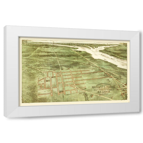 Alexandria Virginia - Gorman 1890 White Modern Wood Framed Art Print by Gorman