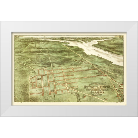 Alexandria Virginia - Gorman 1890 White Modern Wood Framed Art Print by Gorman