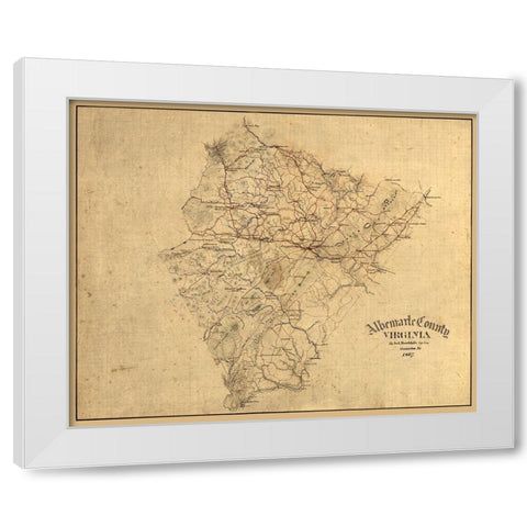 Albemarle County Virginia - Hotchkifs 1867 White Modern Wood Framed Art Print by Hotchkifs