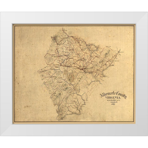 Albemarle County Virginia - Hotchkifs 1867 White Modern Wood Framed Art Print by Hotchkifs