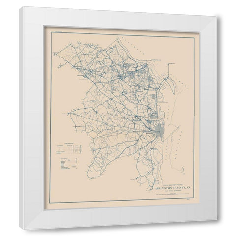 Arlington County Virginia - 1920 White Modern Wood Framed Art Print by Unknown