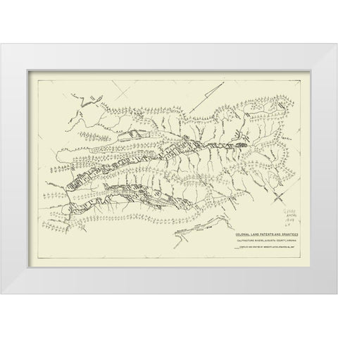 Augusta County Virginia - Leitch 1947 White Modern Wood Framed Art Print by Leitch
