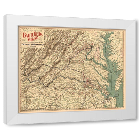 Battle Fields Virginia - 1891 White Modern Wood Framed Art Print by Unknown