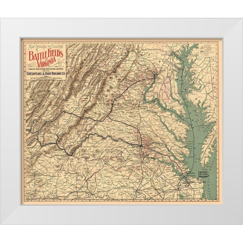 Battle Fields Virginia - 1891 White Modern Wood Framed Art Print by Unknown