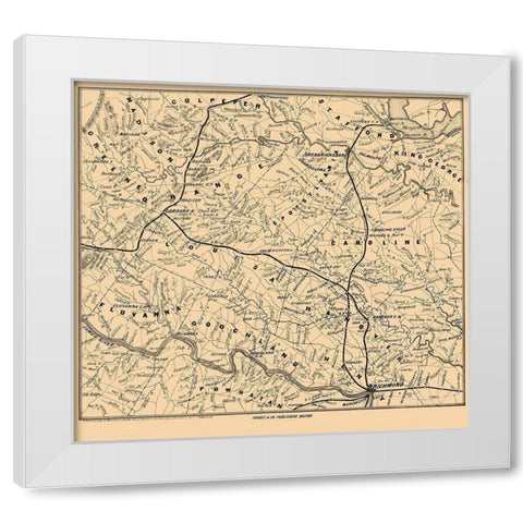 Battle Ground Virginia - Forbes 1863 White Modern Wood Framed Art Print by Forbes