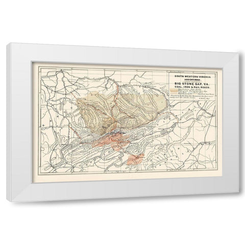 South Western Virginia - Nader 1892 White Modern Wood Framed Art Print by Nader