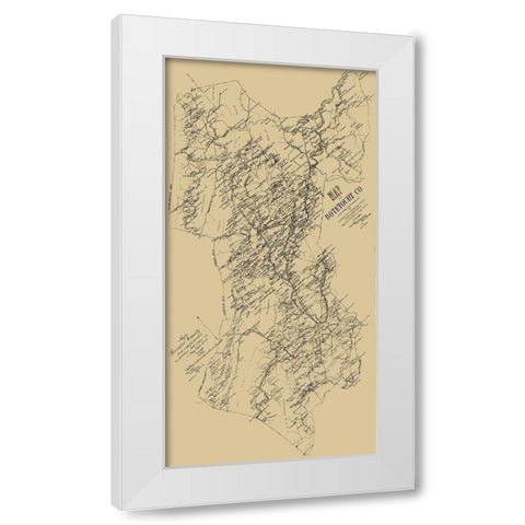 Botetourt County Virginia - Hotchkiss 1885 White Modern Wood Framed Art Print by Hotchkiss