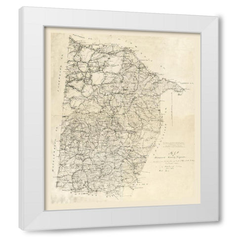 Brunswick County Virginia - Graves 1864 White Modern Wood Framed Art Print by Graves