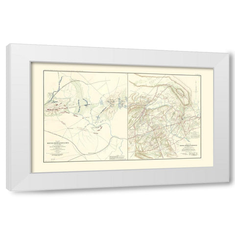 Battlefields of Bull Run Manassas - McDowell 1895 White Modern Wood Framed Art Print by McDowell