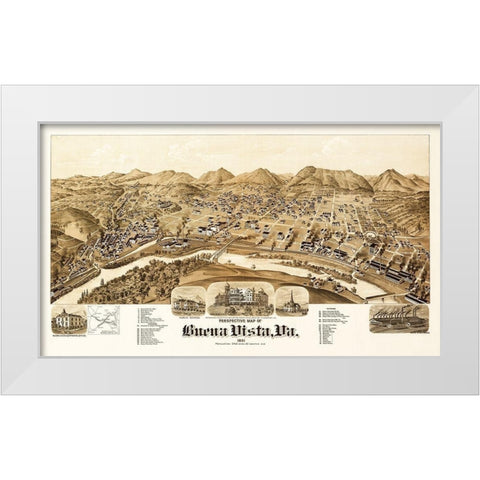 Buena Vista - 1891 White Modern Wood Framed Art Print by Unknown