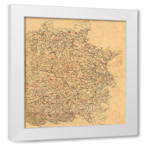 Caroline County Virginia - Alt 1860 White Modern Wood Framed Art Print by Alt