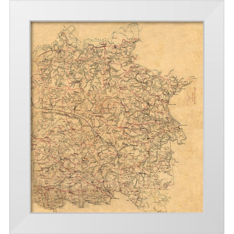 Caroline County Virginia - Alt 1860 White Modern Wood Framed Art Print by Alt