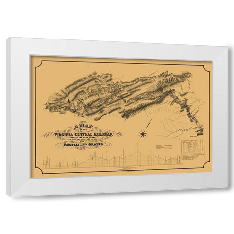 Central Railroad Virginia - Gillt 1860 White Modern Wood Framed Art Print by Gillt