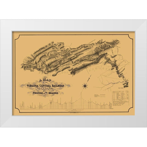 Central Railroad Virginia - Gillt 1860 White Modern Wood Framed Art Print by Gillt