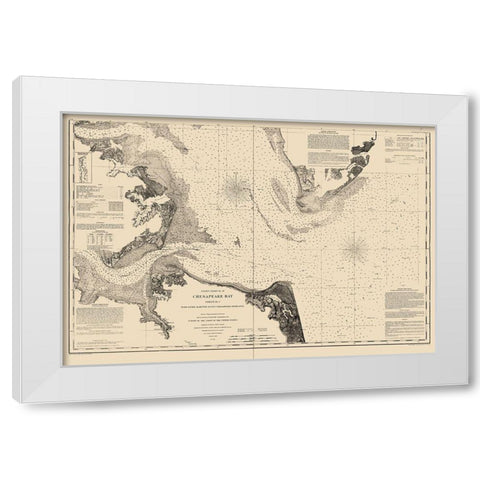 Chesapeake Bay, York River - Williams 1863 White Modern Wood Framed Art Print by Williams