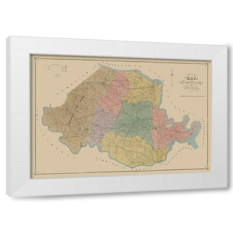 Chersterfield County Virginia - LaGrade 1888 White Modern Wood Framed Art Print by La Prade