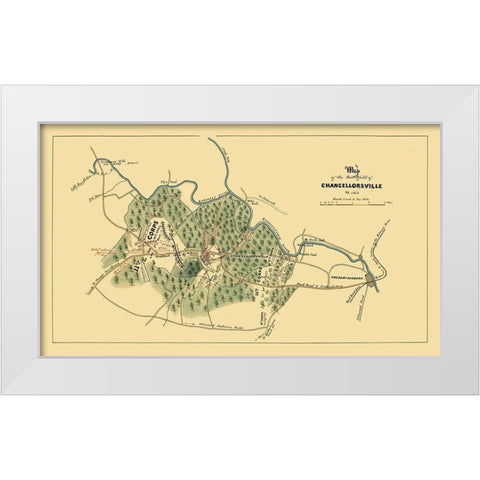 Chancellorsville Virginia - 1863 White Modern Wood Framed Art Print by Unknown