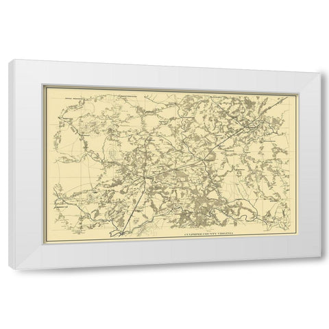 Culpeper Virginia Landowner - 1865 White Modern Wood Framed Art Print by Unknown