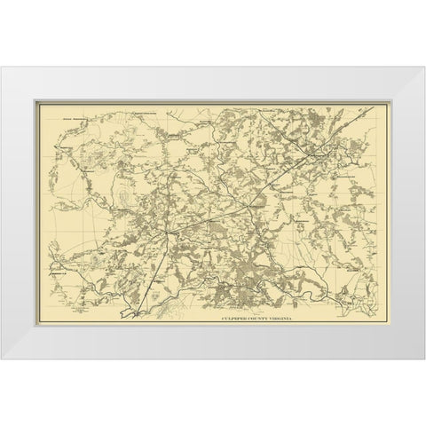 Culpeper Virginia Landowner - 1865 White Modern Wood Framed Art Print by Unknown