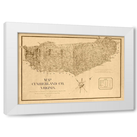 Cumberland County Virginia - Campbell 1864 White Modern Wood Framed Art Print by Campbell