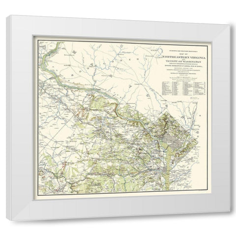 Military Defenses Virginia Washington White Modern Wood Framed Art Print by McDowell