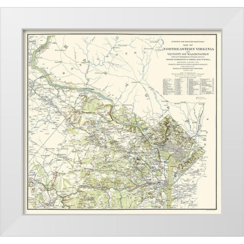 Military Defenses Virginia Washington White Modern Wood Framed Art Print by McDowell