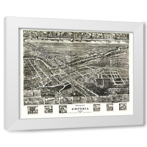 Emporia Virginia - Fowler 1907 White Modern Wood Framed Art Print by Fowler
