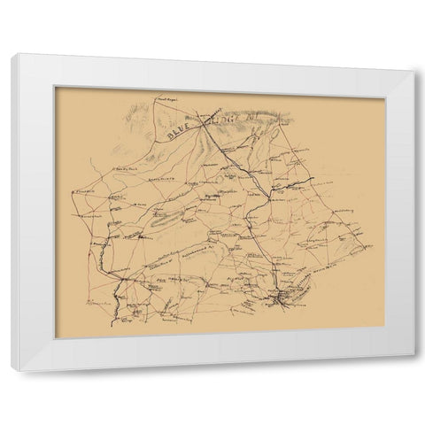 Fauquier County Virginia - 1860 White Modern Wood Framed Art Print by Unknown