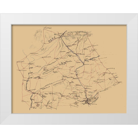 Fauquier County Virginia - 1860 White Modern Wood Framed Art Print by Unknown