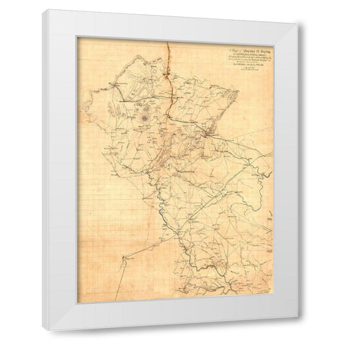 Fauquier County Virginia - Hotchkiss 1863 White Modern Wood Framed Art Print by Hotchkiss