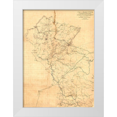 Fauquier County Virginia - Hotchkiss 1863 White Modern Wood Framed Art Print by Hotchkiss