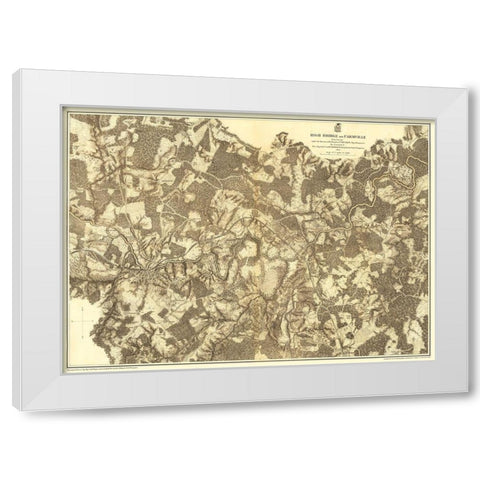 Farmville High Bridge Virginia - Michler 1867 White Modern Wood Framed Art Print by Michler