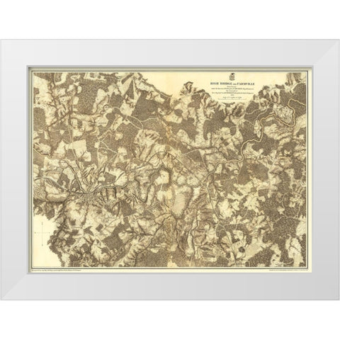 Farmville High Bridge Virginia - Michler 1867 White Modern Wood Framed Art Print by Michler