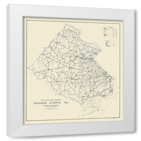Fairfax County Virginia - 1912 White Modern Wood Framed Art Print by Unknown